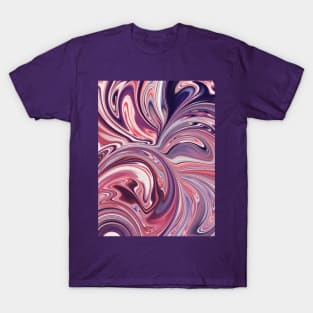 Melted Sunrise, Purple and Violet Liquid Abstract Artwork T-Shirt